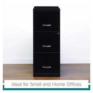 3-Drawer Vertical File Cabinet – Steel, Letter-Size, Black