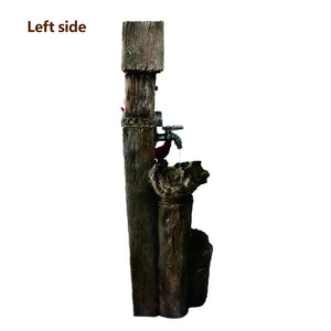 Decorative Garden Birdhouse with Solar LED Lights & Water Wheel