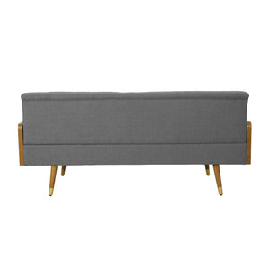 Mid-Century Modern Tufted Fabric Sofa