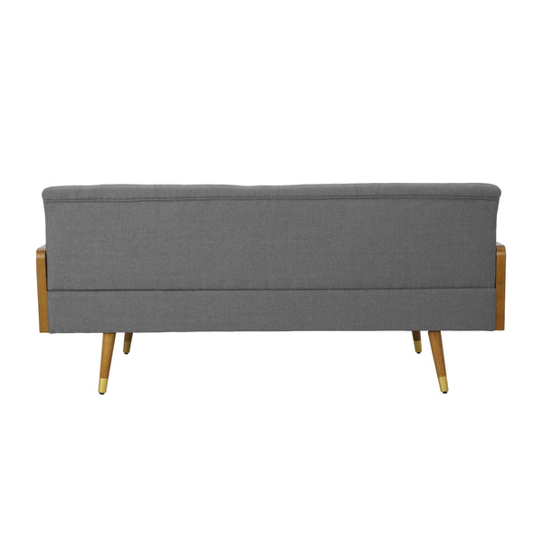 Mid-Century Modern Tufted Fabric Sofa