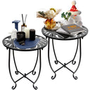 Round Metal Outdoor Side Tables – Set of 2