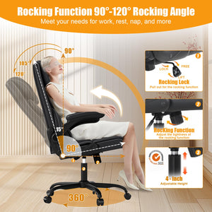 Ergonomic Mid-Back Office Chair with Flip-Up Armrests & Reclining Function