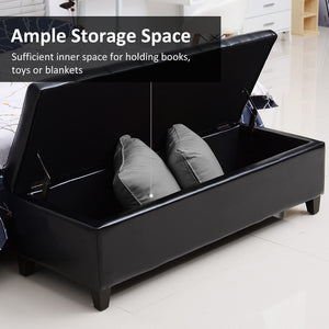 51" Tufted Ottoman Storage Bench with Lift Top