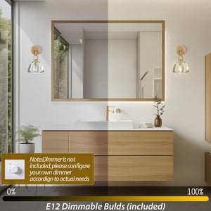 K9 Crystal Wall Sconce – Brass & Black Dimmable Vanity Light