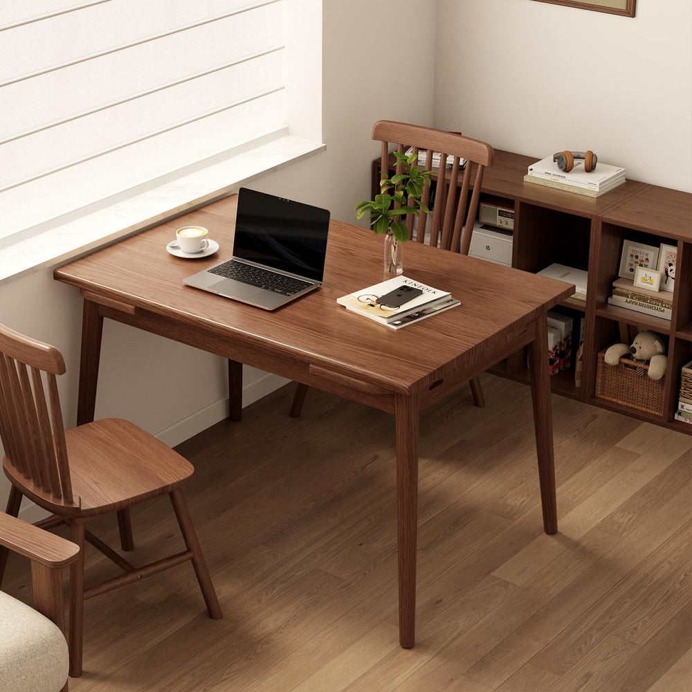 Solid Wood Extendable Dining Table 47" to 71" | Seats 4 to 10 | Walnut