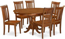7-Piece Oval Dining Table Set with 6 Upholstered Chairs