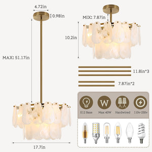 Cloud Glass Chandelier – Gold Modern Ceiling Light Fixture