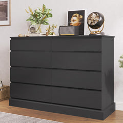8-Drawer Double Dresser with TV Stand – Engineered Wood Storage Chest
