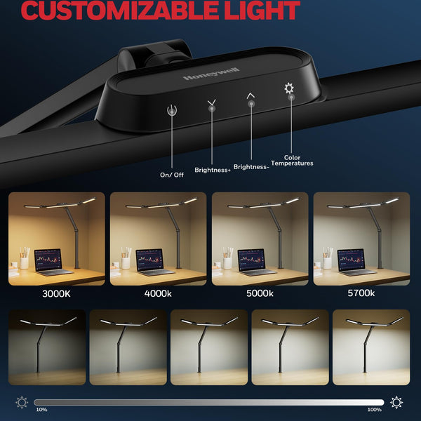 LED Desk Lamp with Clamp – 22W Adjustable Task Light for Home Office