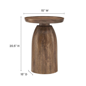 Round Mango Wood Side Table