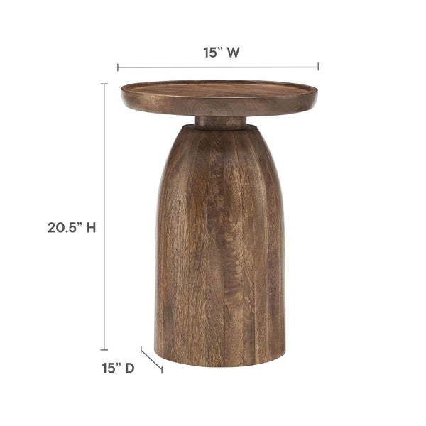 Round Mango Wood Side Table