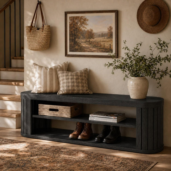 47" 2-Tier Entryway Shoe Bench