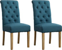 Tufted Parsons Dining Chair Set of 2 – Upholstered High-Back Wood Frame