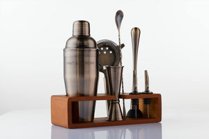 7-Piece Cocktail Shaker Set with Bamboo Stand