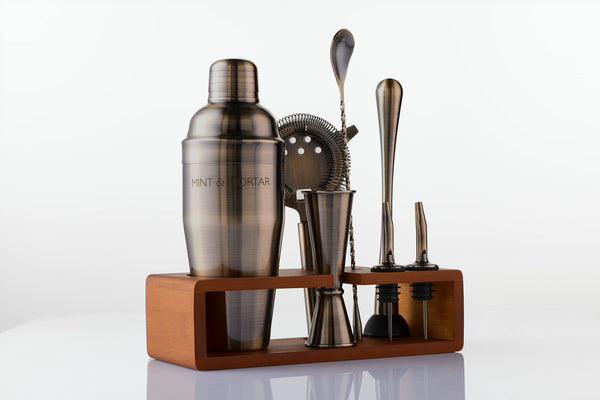 7-Piece Cocktail Shaker Set with Bamboo Stand