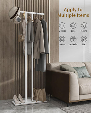 Metal Coat Rack Freestanding with Rock Base