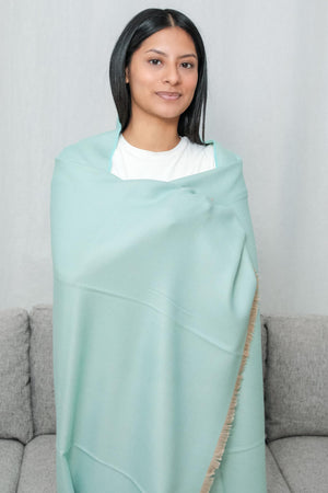 Baby Alpaca Wool Throw Blanket – Herringbone Woven