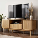63" Fluted TV Stand with Sliding Doors
