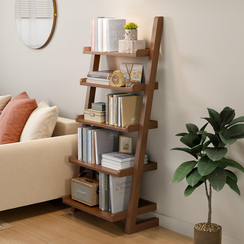 5-Tier Leaning Ladder Bookshelf