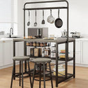 Kitchen Island with Storage & Bakers Rack