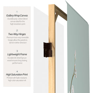 4-Panel Double-Sided Canvas Room Divider – 6 ft Tall Folding Privacy Screen