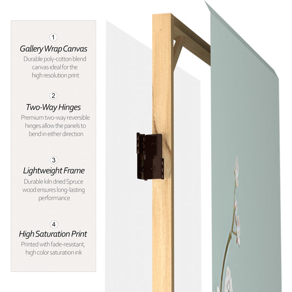 4-Panel Double-Sided Canvas Room Divider – 6 ft Tall Folding Privacy Screen