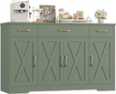 55" Farmhouse Buffet Cabinet with Drawers, Doors & Shelves