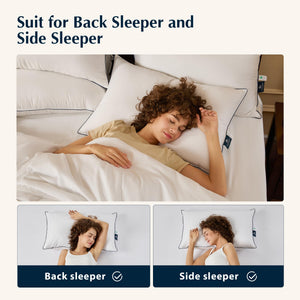 Goose Feather & Down Bed Pillows – Set of 2