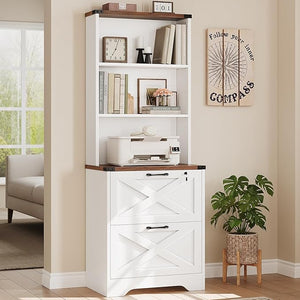 2-Drawer File Cabinet with Lock & Adjustable Shelf