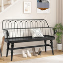 Farmhouse Entryway Bench with Spindle Back