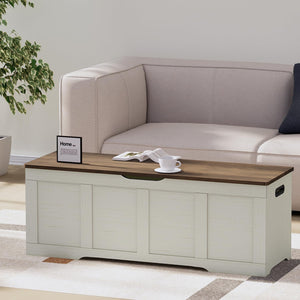 Large Storage Chest with Safety Hinges & Wooden Bench