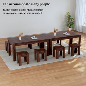 62.9" Dining Table Set with Bench & 2 Stools