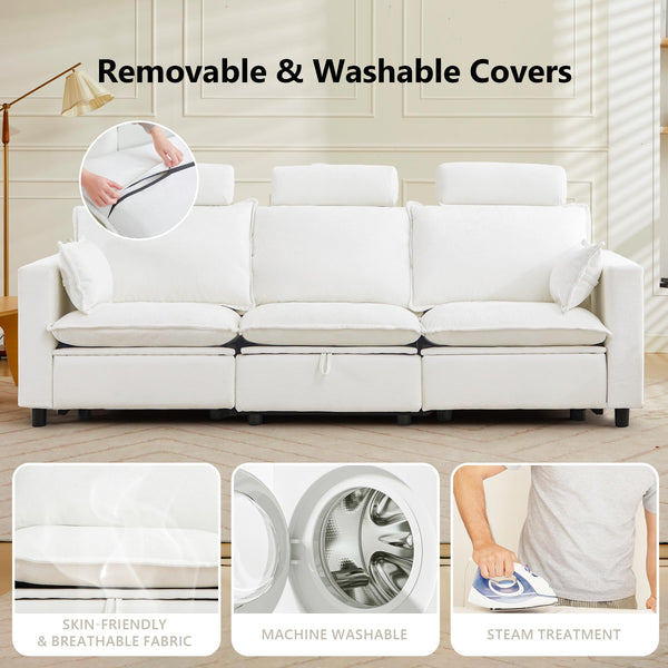 Power Reclining Sectional Sofa with Storage & USB Charging