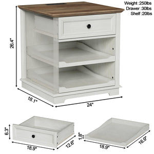 Lateral File Cabinet with Charging Station and Adjustable Shelves