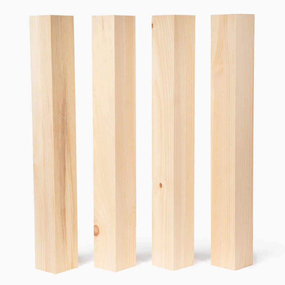 Square Farmhouse Dining Table Legs Set of 4 – 3.5" x 29" Solid Pine