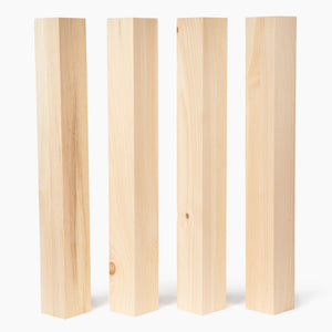 Square Farmhouse Dining Table Legs Set of 4 – 3.5" x 29" Solid Pine