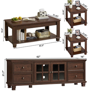 Farmhouse TV Stand & Coffee Table Set