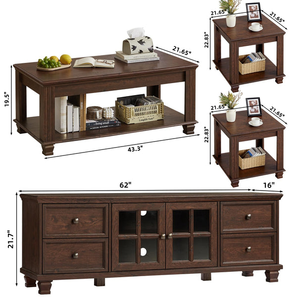Farmhouse TV Stand & Coffee Table Set