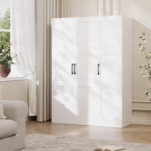 Black Wooden Wardrobe with 3 Doors & Drawers
