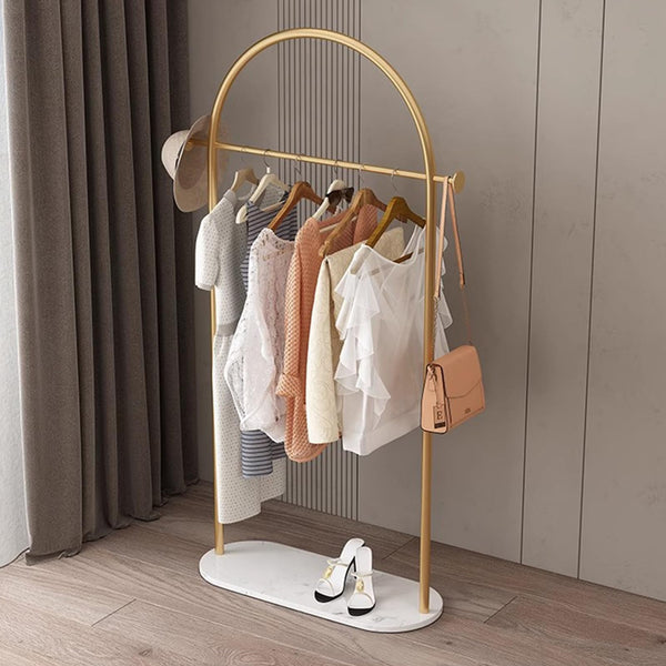 N-Shaped Coat Rack with Marble Base & 2 Hooks