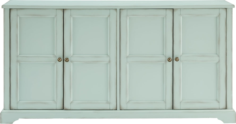 Sideboard Buffet Cabinet with Storage — Distressed Seafoam Blue