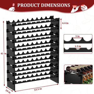8-Tier Bamboo Wine Rack Freestanding Floor – 72 Bottle Holder