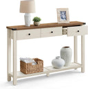Console Table with 3 Drawers and Open Shelf – Farmhouse Entryway Sofa Table