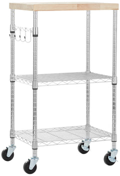 3-Tier Kitchen Storage Cart with Caster Wheels