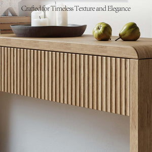 59" Fluted Console Table with Drawers & Storage