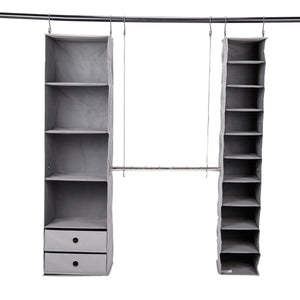5-Piece Hanging Closet Organizer with Shelves & Drawers