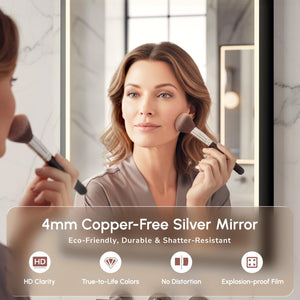 LED Bathroom Mirror with Anti-Fog & Dimmable Lights
