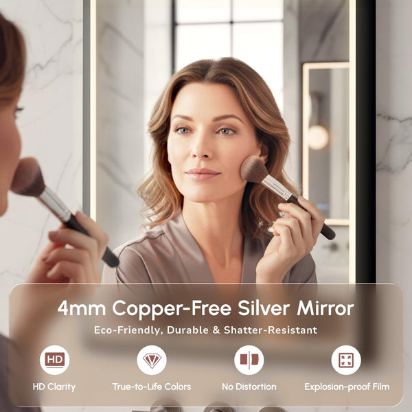 LED Bathroom Mirror with Anti-Fog & Dimmable Lights