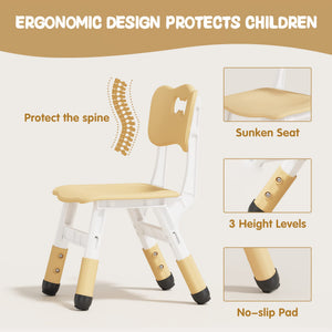 Kids Height-Adjustable Table and 4 Chairs Set with Graffiti Desktop