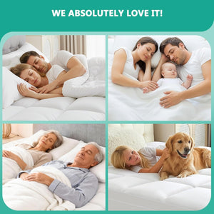 Mattress Topper Extra Thick Pillow Top with Spiral Fiber Filling